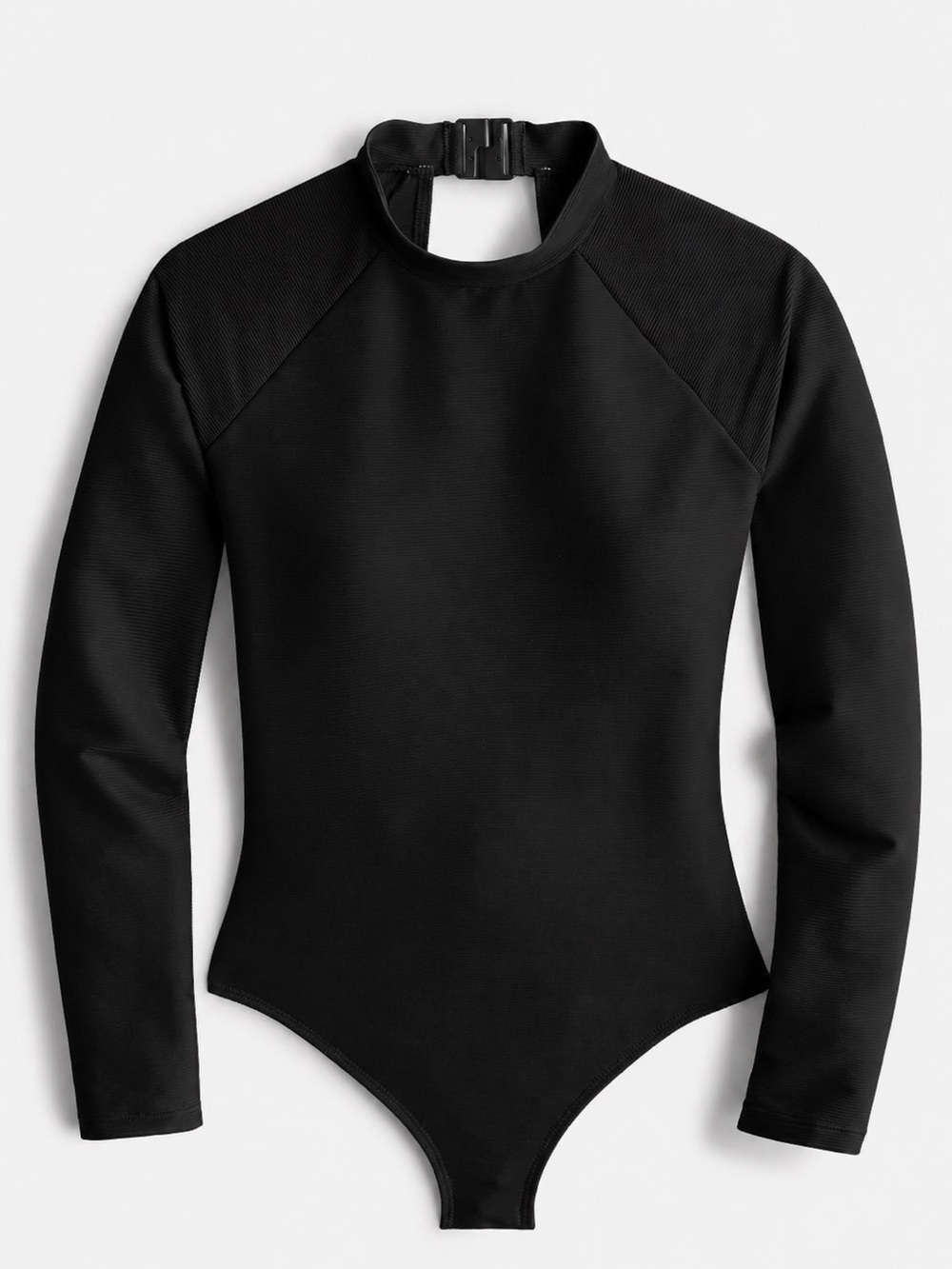 J.Crew Active Ribbed Rash Guard One-Piece Swimsuit Black Size 18 NWT Mock Neck